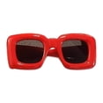 thumbnail image 1 of KLKCMS Lunettes de Soleil Carrées Mode Accessoire Photo Ultraléger pour Magasinage Vacances Voyage Rouge, 1 of 9