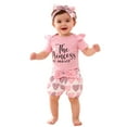 thumbnail image 3 of RTKFRFLM Valentine's Day Newborn Baby Girl Clothes Outfits Infant Romper Ruffle Short Sleeve Floral Pants Cute Toddler Baby Girl Clothes Set 3PC, 3 of 9
