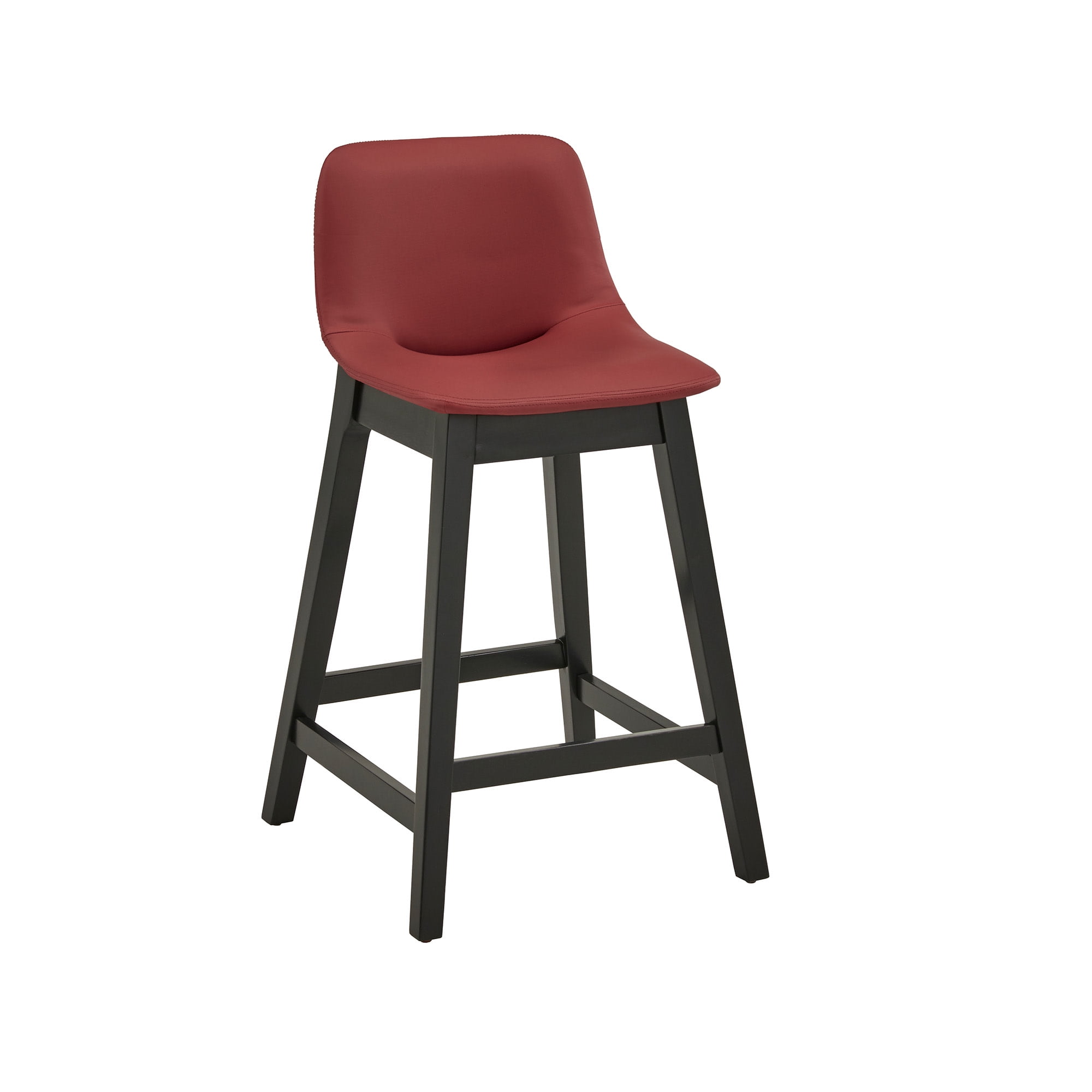 Weston Home Egleston Square Vegan Leather Low Back Counter Height Chair, Red, Set of 2