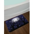 thumbnail image 2 of Dark Forest Bath Mat, Night Time Layout of a Scary Woodland with the Moon Beaming Above, Plush Bathroom Decor Mat with Non Slip Backing, 29.5" X 17.5", Indigo and Charcoal Grey, by Ambesonne, 2 of 2