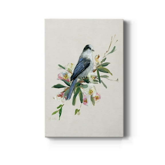 Spring Song Gray Jay Premium Gallery Wrapped Canvas - Ready to Hang - 8 x 12