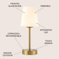 thumbnail image 6 of JONATHAN Y Carson 12.75" Modern Minimalist Iron Rechargeable Integrated Portable LED Table Lamp, Brass Gold/White, JYL7110C, 6 of 6