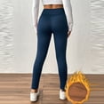 thumbnail image 6 of Fiaer -Lined Leggings for Women Stretch Plus Size Trendy Yoga Pants High Waisted Slim Fit White Workout Trousers Navy S, 6 of 8