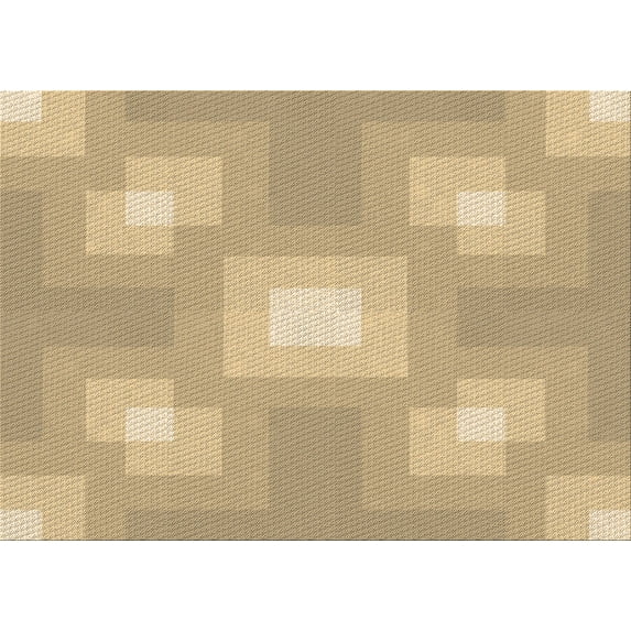 Ahgly Company Indoor Rectangle Patterned Macaroni and Cheese Yellow Area Rugs, 8' x 12'