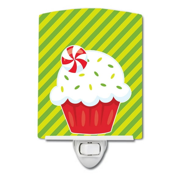 Christmas Pepermint Cupcake Ceramic Night Light