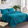 thumbnail image 1 of Litanika Juego De Cama Tamaño Queen, Color Verde Azulado, Colchas Y Colchas Ligeras, Color Turquesa, Funda De Cama, Decoración De Cama Para Todas Las Estaciones, 3 Piezas (1 Edredón Y 2 Fundas De Almo, 1 of 5