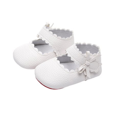 

Baby Girl Leather Mary Jane Flats Soft Sole Princess Dress Shoes