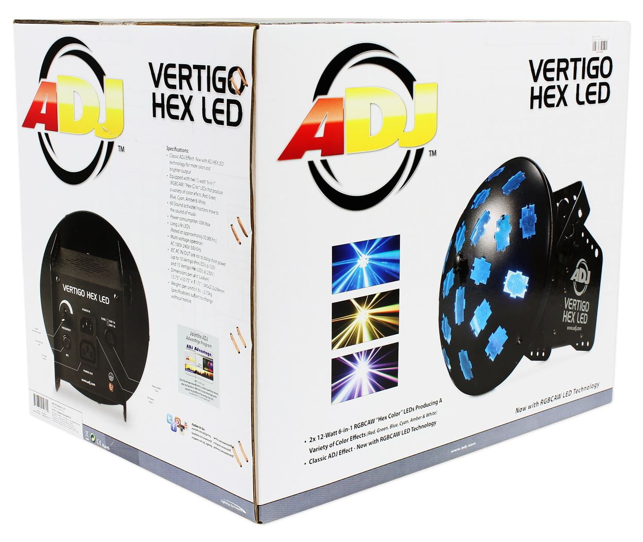 American DJ VERTIGO HEX LED 12 Watt 6-Color Dance Floor American DJ VERTIGO HEX LED 12 Watt 6-Color Dance Floor
