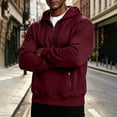 thumbnail image 4 of Kizanda Men Quarter Zip Hoodie Sweatshirt Adjustable Hood Baggy Pullover Streetwear Fashion Outerwear with Zipper Pocket Fall Winter Stylish Long Sleeve Casual Top for Men 3XL, 4 of 8