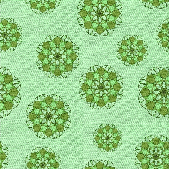 Ahgly Company Indoor Square Patterned Green Snake Green Area Rugs, 8' Square