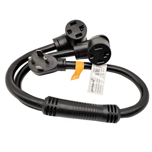 Parkworld 6603 Nema 14 30 Splitter Dryer 14 30p Male Plug To 2 14 30r Female Receptacle Dryer 4 Prong 30 Amp 14 30 Y Adapter Cord Walmart Com