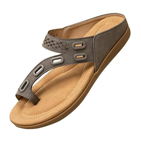 

Womens Sandals Casual Comfortable Flip Flops Beach Shoes Summer Bohemian Flat Sandals Shoes for Ladies