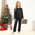 thumbnail image 2 of Matching Family Pajama Sets Silk Christmas Pajamas Long Sleeve Crew Neck Soft Loungewear 2 Piece Christmas Family Pjs, 2 of 8