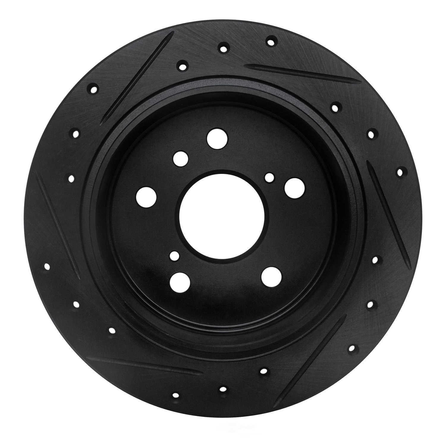Dynamic Friction Company 633-76076R DFC Brake Rotor - Drilled And Slotted - Black