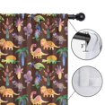 thumbnail image 4 of Blackout Kids Curtains,Brown Dinosaurs Flowers Trees Pattern Childrens Insulated Curtains Set Of 2,Bedroom Essentials,Toddler Room Decor 42"x54", 4 of 5