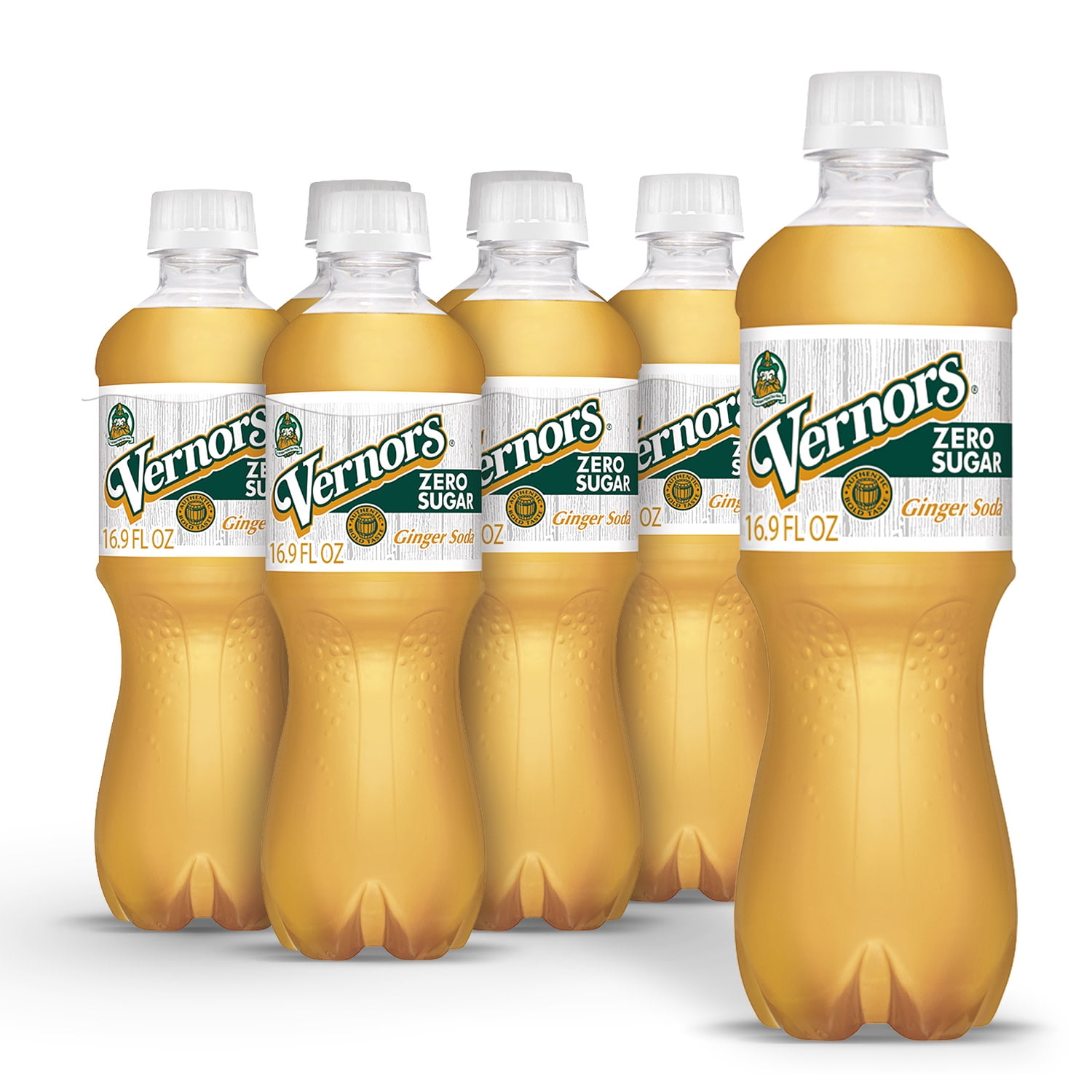 (4 pack) Vernors Zero Sugar Ginger Ale Soda Pop, 16.9 fl oz, 6 Pack Bottles
