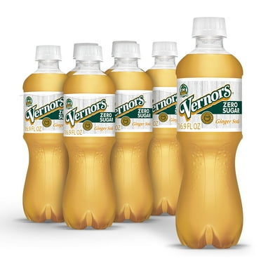 Vernors Zero Sugar Ginger Ale Soda Pop, 16.9 fl oz, 6 Pack Bottles