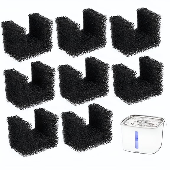 ACDANC 8 Pack Pet Water Fountain Pre Filter Sponges, Replacement Foam For 64oz 140oz Cat Dog Drinking Dispenser, Washable Intake Screen For Hair And Debris