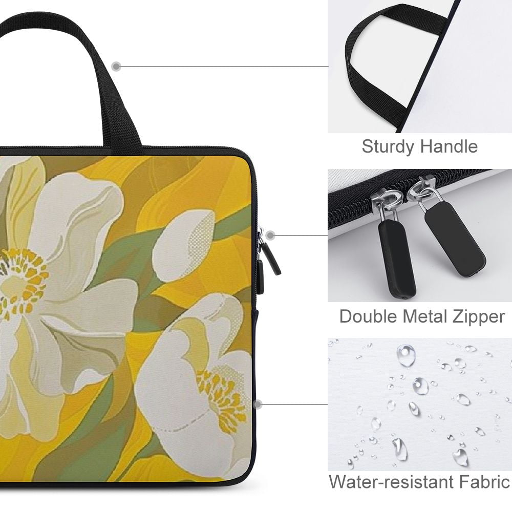 JRXY Flowers Laptop Carrying Bag Diving Fabric Soft Travel Case Idea 15inch