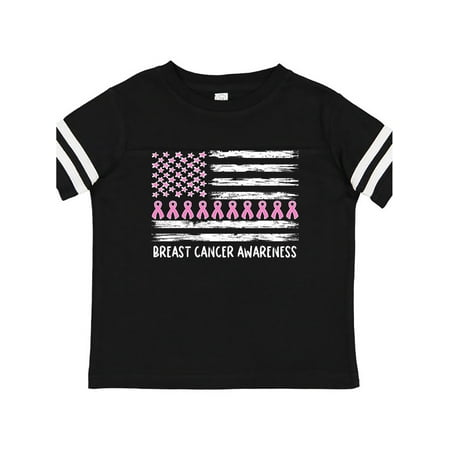 

Inktastic Breast Cancer Awareness Pink Ribbons and Flag Gift Toddler Boy or Toddler Girl T-Shirt