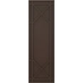 thumbnail image 5 of Ekena Millwork 15"W x 49"H True Fit PVC Bungalow Fixed Mount Shutters, Raisin Brown (Per Pair - Hardware Not Included), 5 of 7