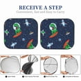 thumbnail image 6 of Bingfone Dinosaur Astronaut Space Surfing Print 2-Piece Sun Shade Front Windshield - Foldable Car Front Window Sunshades For Most Sedans Suv Truck - Large, 6 of 7