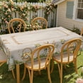 thumbnail image 3 of Easter Rabbit Tablecloth Rectangle, Waterproof Floral Table Cover, Wrinkle-Resistant Dining Table Protector, 3 of 6