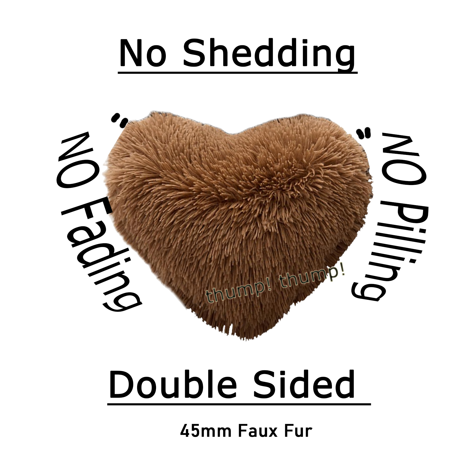 MorroMorn Fluffy Heart Throw Pillows, Shaggy Decorative Pillow for Sofa Couch Bed, Cute Room Decor Gifts for Women Girls Kids - Decorations for Valentines Day Mothers Day Christmas (Brown)
