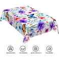 thumbnail image 6 of 60x108inches Floral Rectangle Tablecloth Blue Pink Flowers Blossom Printed Table Cloth Waterproof and Washable Fabric Table Cover for Kitchen Dining Room Living Room Patio Home Decors, 6 of 6