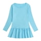 thumbnail image 1 of Odeerbi Niñas Primavera Otoño Manga Larga Vestido Volantes Vestido Algodón Color Sólido Cuello Redondo Suelto Vestido Cola de Pez, 1 of 3