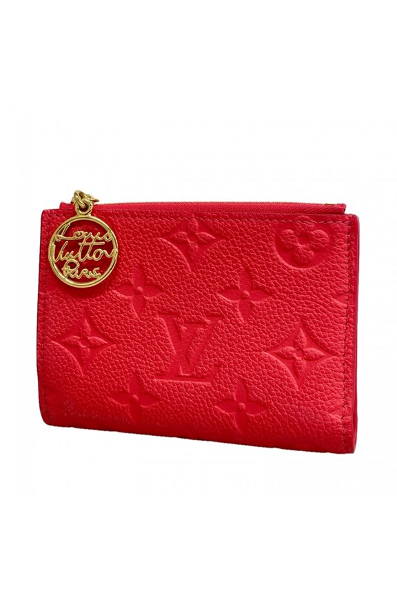 Pre-Owned Louis Vuitton Monogram Empreinte Portefeuille Lisa Wallet M28271 Strawberry Pink...