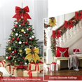 thumbnail image 3 of Adorno de árbol de Navidad con lazos de Navidad grandes, lazos de árbol de Navidad con purpurina dorada roja para decoraciones de árboles de Navidad, adorno de pajarita para puerta con lazos de árbol de Navidad-- Sincero Electrónica, 3 of 5