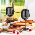 thumbnail image 2 of Juego de 4 copas de vino de acero inoxidable WOTOR, 530 ml, color negro, 2 of 6