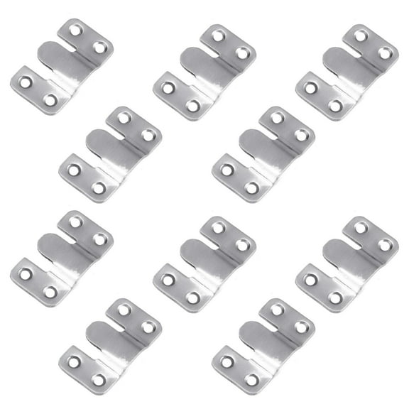 Fdelink Stainless Steel Mountain Hanging Buckle,10 Pcs Stainless Steel Hooks Flush Hidden Brackets Stainless Steel Z Clamp Bracket Hooks Mountain Clips for Picture Display Art Gallery,