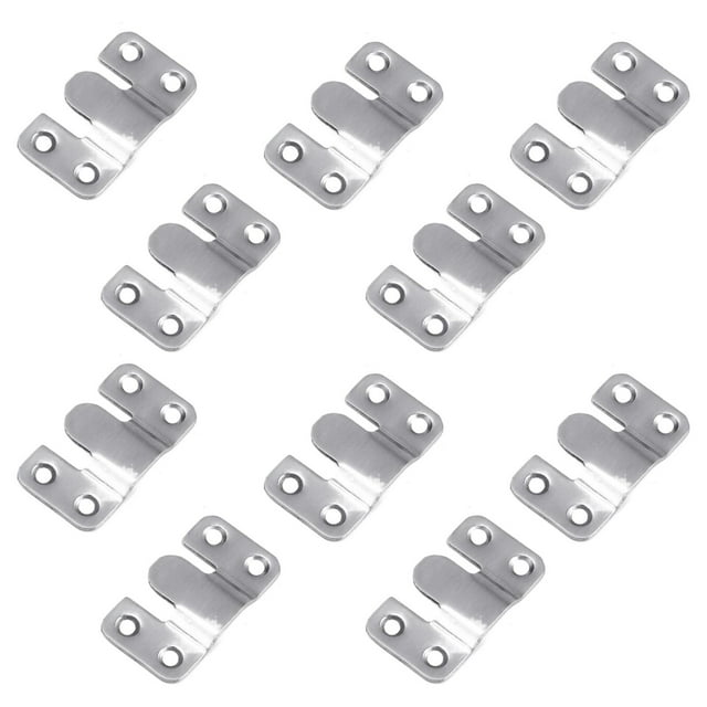 Under 10 Faucets 10 PCS Stainless Steel Hooks Flush Hidden Brackets Stainless Steel Z Clamp Bracket Hooks Mountain Clips for Picture Display Art Gallery