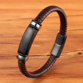 thumbnail image 1 of TYO moda acero inoxidable encanto magnético negro hombres pulsera cuero genuino trenzado Punk Rock brazaletes accesorios de joyería Tan Jianjun unisex, 1 of 2