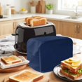 thumbnail image 3 of Navy Blue Toaster Cover 2 Slice, Farmhouse Solid Navy Blue Color Modern Art Dustproof Bakeware Oven Protector with Top Hook, Waterproof Small Kitchen Appliance Toasters Dust Cover, 12"x7.5"x8", 3 of 9