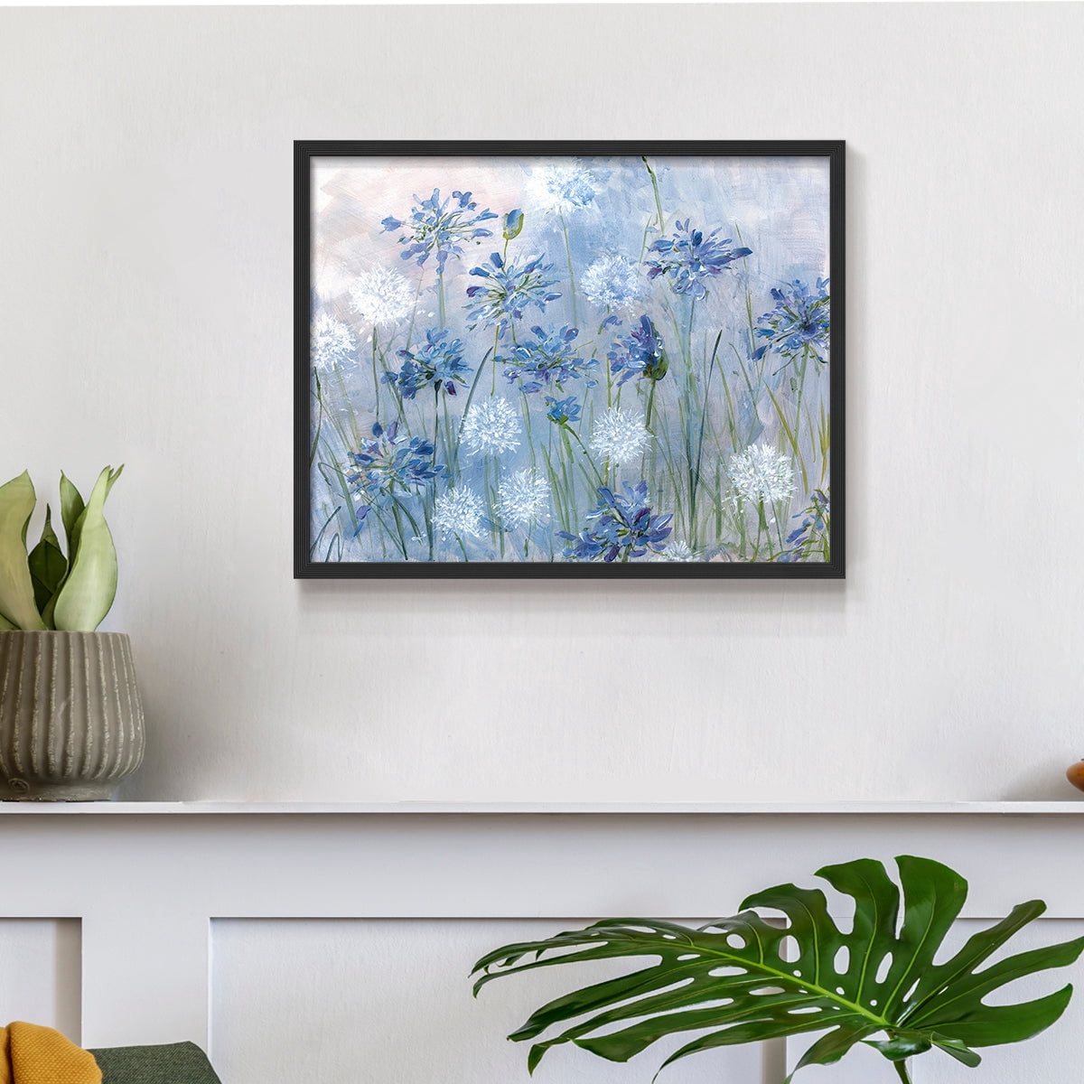 Dandelion and Agapanthus by Sally Swatland - Restickable Framed Giclée Print