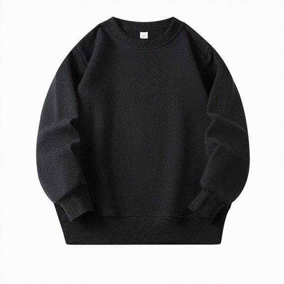 larppty Boys Sweatshirts Kids Fashion Long Sleeve Crewneck Pullover (Black,2-3 Years)