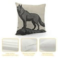 thumbnail image 4 of COMIO  Throw Pillow Cover,Howling Wolf Square Throw Pillow Cases，Vintage Style Wilderness Rustic Coyote Retro Mascot Throw Cushion Covers for Couch Sofa Chair Bedroom, 4 of 5