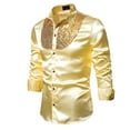 thumbnail image 3 of Camisas de Poliéster para Hombre BLESIY Color Sólido XL dorado, 3 of 6