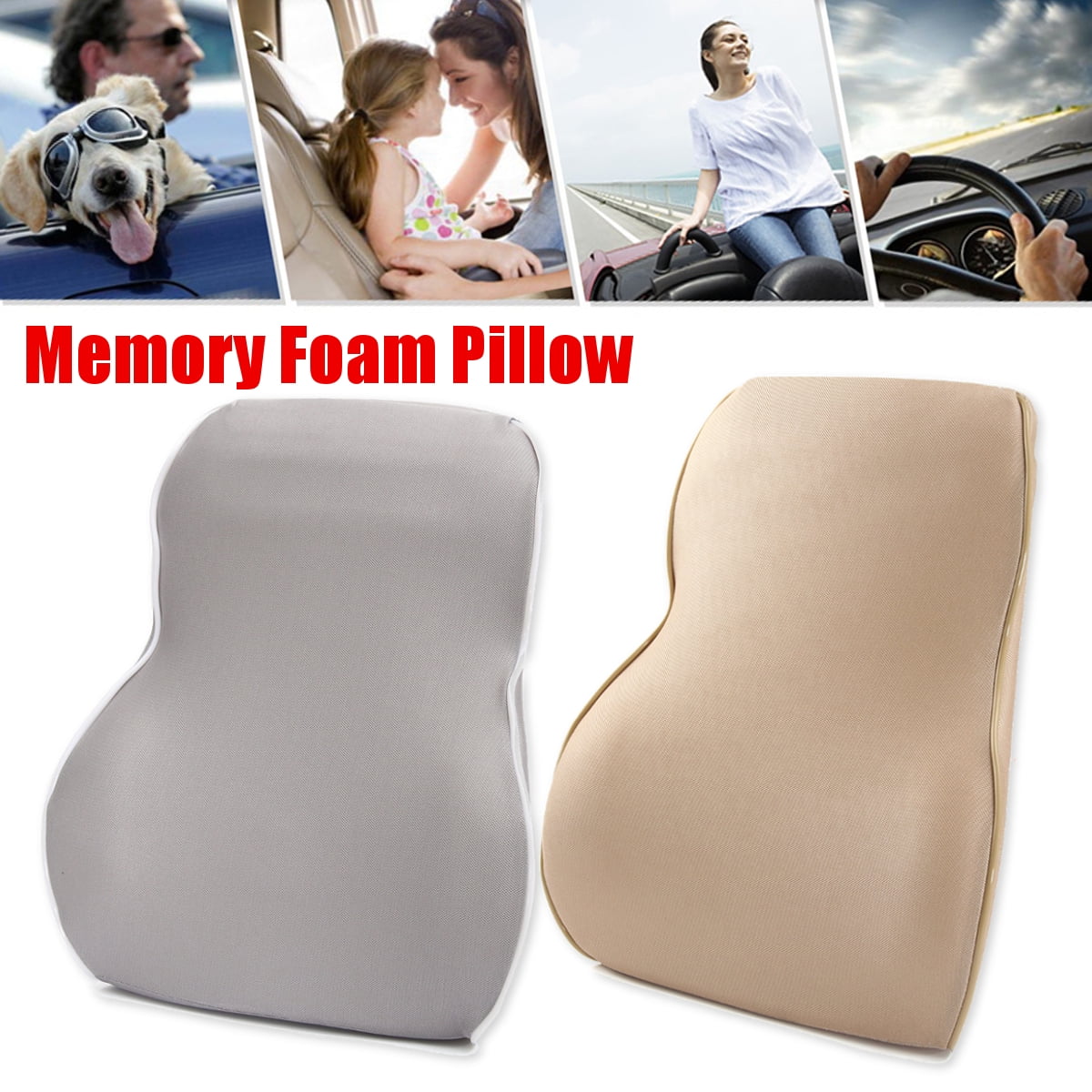 Memory Foam Lumbar Support Back Cushion 