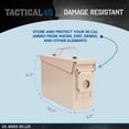 thumbnail image 2 of Tactical45 Metal Ammo Box - 30 Cal Tan Ammo Storage Container with Flip Top, 2 of 7