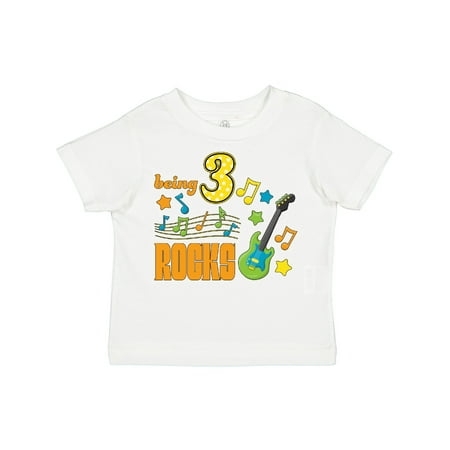 

Inktastic Being Three Rocks- Third Birthday Boys or Girls Toddler T-Shirt