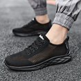 thumbnail image 2 of Sneakers for Men Breathable La𝖼e Up Sneakers with Hollow Out Knit Mesh Upper Fashion Lightweight Running Shoes Comfortable Cushion Trainers Shoes for Summer and Autumn, 2 of 9