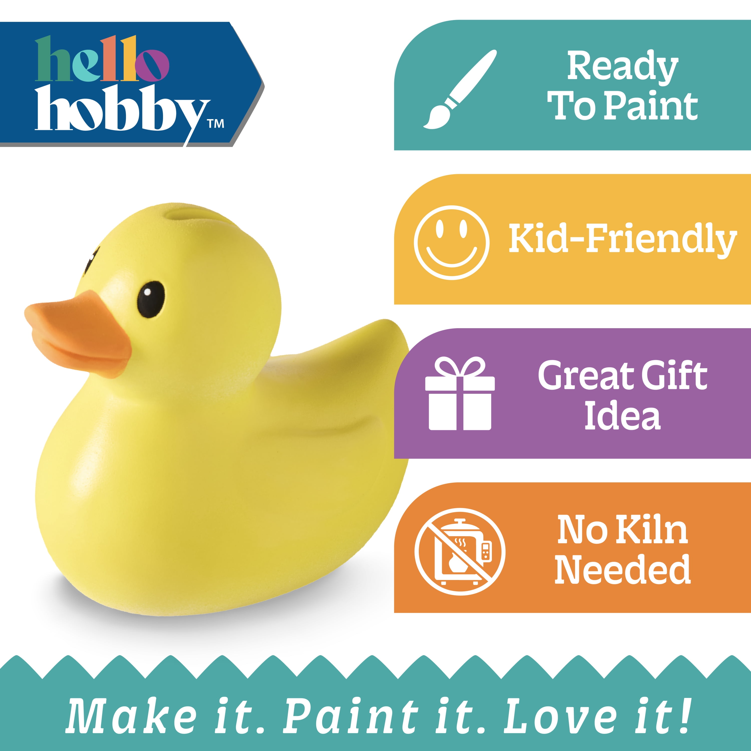 Hello Hobby Paintable Ceramic Duck Bank Craft Kit