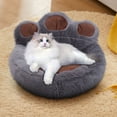 thumbnail image 4 of Cute Paw Shape Calming Pet Bed with Removable Washable Cover, Pet Nest for All-Season Use Plush Faux Fur Donut Bed for Dogs & Cats, 4 of 5