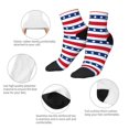thumbnail image 3 of Goofa American Patriotic Stars And Stripes Pattern Non Slip Socks with Grips for Elderly, Crew Socks Yoga Hospital Socks Cushioned Sole Gripper Socks for Men Women, 3 of 5