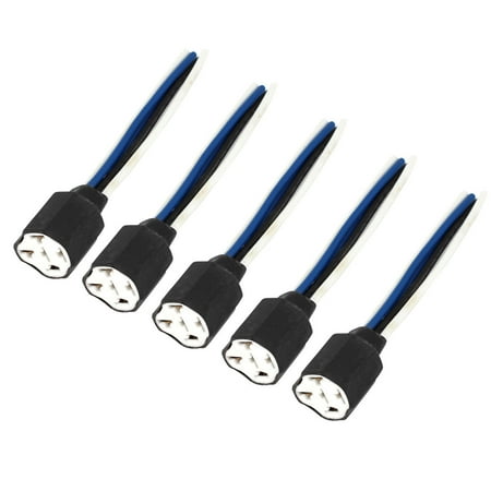 Unique Bargains Vehicle Black Rubber Coated Ceramic 5 Pin Relay Harness Wire Socket 5pcs