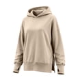 thumbnail image 4 of Enjoytime Hoodies for Women Long Sleeve Solid Color Side Slit Sweatshirt Fall Winter Soft Casual Pullover Hoodie, 4 of 6